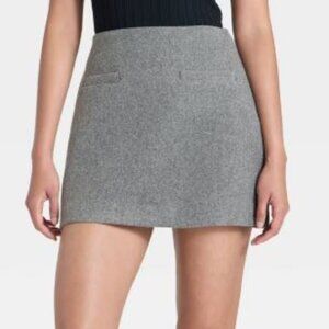 Women's Brushed Boucle Mini Skirt - A New Day™ Heather Gray 2